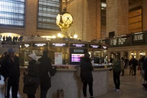 The Informtion Centre at the heart of the Grand Central Terminal gets over 1000 questions a day