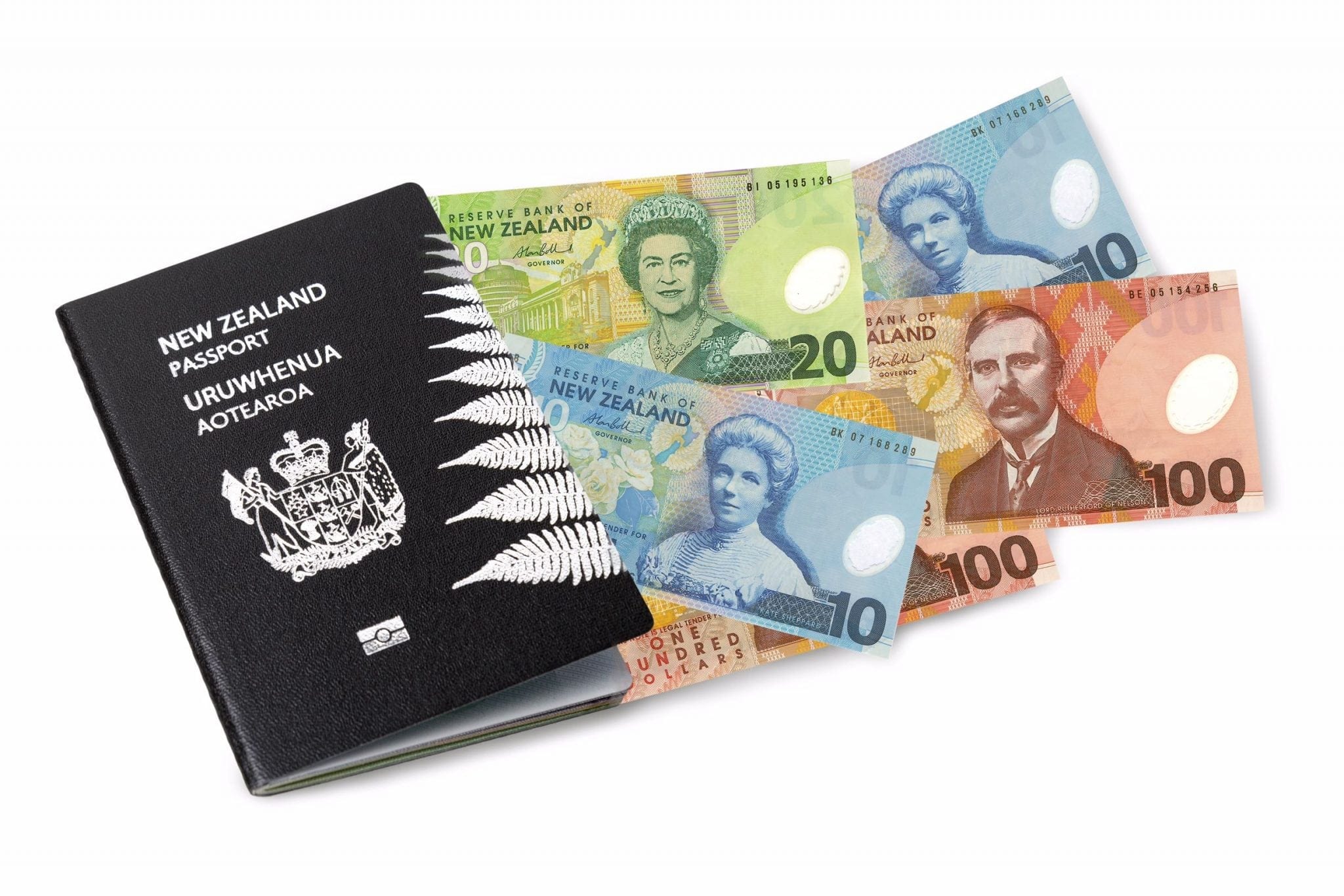 New Zealand passport and cash
